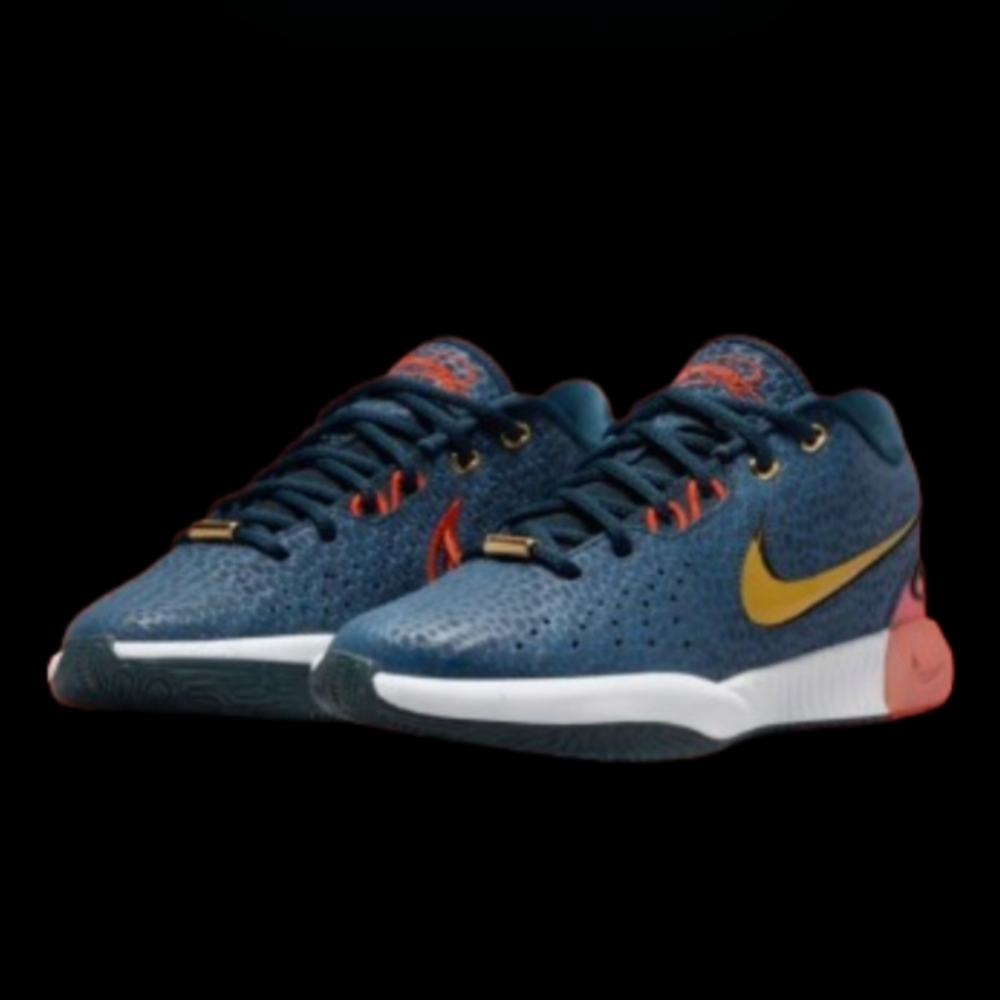 Nike Lebron 21 Olympic Kids Size 7Y/Womens 8.5 Armory Navy Metallic Gold Clay